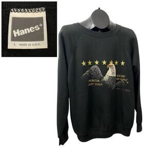 1991 Desert Storm Hand Painted Eagle Pullover Sweatshirt / Men’s M/L -